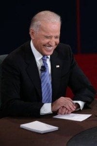 Joe Biden laughing "Joe Biden body language at vice presidential debate"