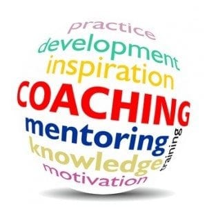 COACHING - word cloud as colored word sphere - NEW TOP TREND