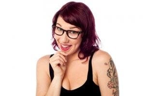 Naughty teen with expressive face