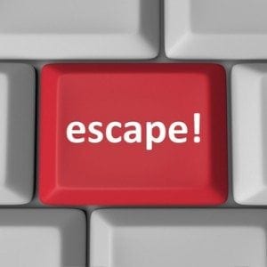 Escape Red Computer Keyboard Key Flee Rescue Correct Error