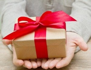 gift box in the hands